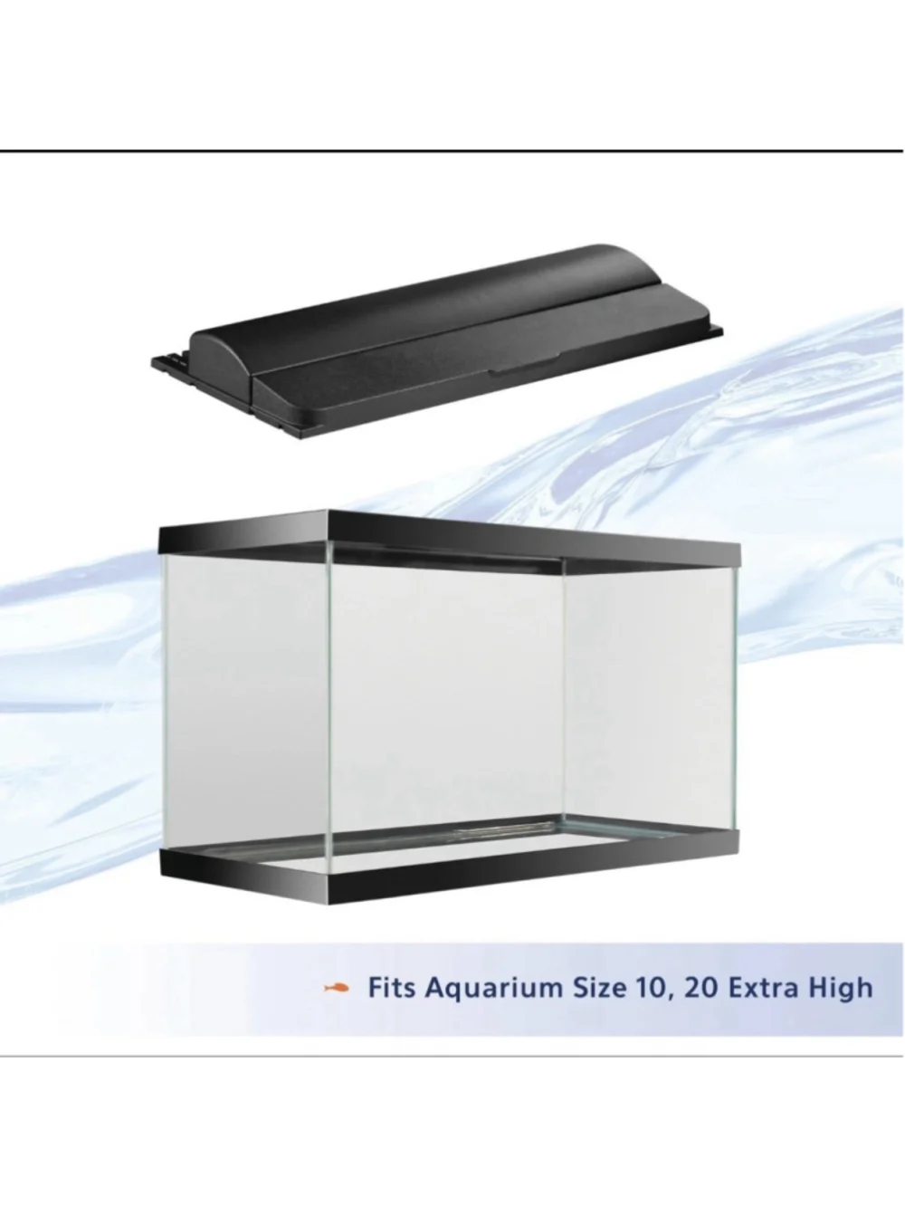 Aqueon LED Deluxe Fish Tank Aquarium Full Hood with LED Light, Black, 20 Inch